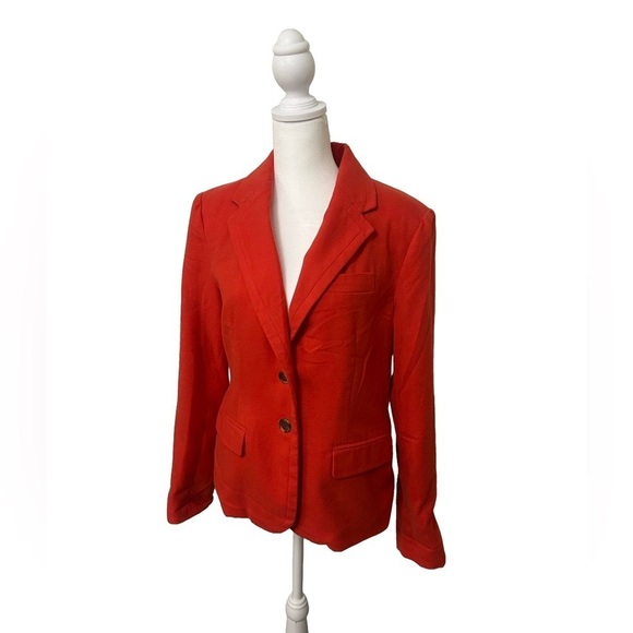 Wool Blend Vibrant Blazer Sz 10 Quiet Luxury Office Siren Classic Prep Old Money - Picture 1 of 4